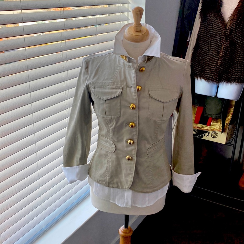 Michael Kors beige military jacket size 6